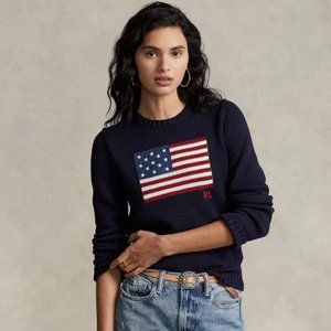 Polo Ralph Lauren American Flag Cotton Crewneck Sweater